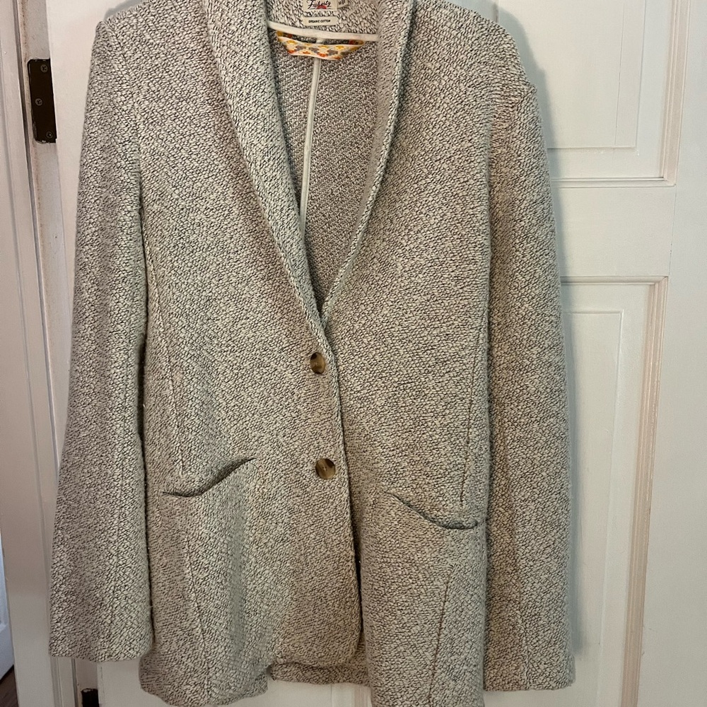 Faherty Beige Textured Blazer